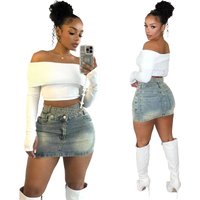 Verve TK New Women's Fashion Spring Summer Slim Fit High Elastic Bodycon Denim Skirt