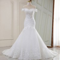 Women's Wedding dress one shoulder white temperament dreamy lace mid-waist long tail wedding dress