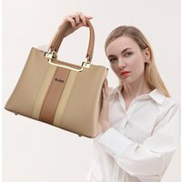 LEMON KOKO Women's Tote Bag - Stylish & Spacious PU Handbag For Work & Daily Use, Crossbody Shoulder Bag With Multiple Pockets, Coffee Beige​