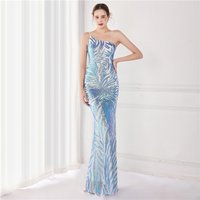 Women's Clothing New Bead Style Sequin Fairy Lady Party Party Evening Dress Sexy Long Toast Dress Bride