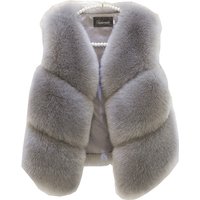 Women's Clothing Faux Fur Vest Winter Warm Faux Leather Sleeveless Jacket Casual Streetwear Coat​​