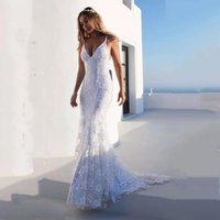 Women's new dress long skirt sexy v-neck white suspender dress dress