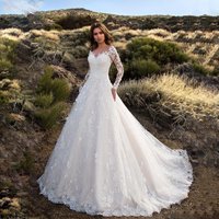Women's Clothing Long Sleeved One Shoulder Bridal Wedding Dress Dress Long Skirt