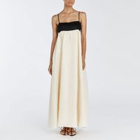 Women's Clothing Fashion Leisure Lazy Stitching Cotton And Linen Sling Dress Holiday Long Skirt