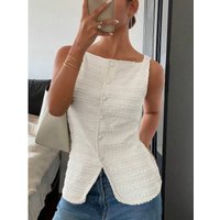 Women's Clothing Trendy Sleeveless Crop Top Detachable Straps & Breathable Polyester S-