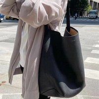 The Row Genuine Leather Large Capacity Commuter Tote High-End First Layer Cowhide Bucket Bag Single Shoulder Handbag For