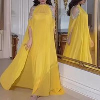 Yllow Chiffon Party Long Dress Women Sequin Sexy Night Dress Bodycon Mesh Club Evening Wedding Dresses Prom Vestidos