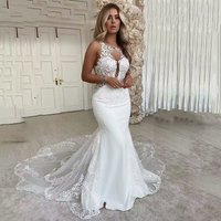 Women's Clothing Wedding Dress Summer New One Shoulder Wedding Dress With Large Skirt Lace Trailing Wedding Dress