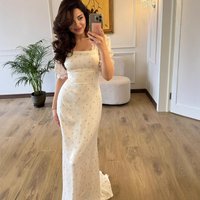 Elegant Satin Wrap Dress - Floral Print Ruffle Trim Dress Feminine & Romantic Design Perfect For Date Night & Special Occasions​