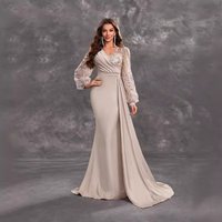 Women’s Clothing New Women's Cocktail Evening Dress Sequin Satin V neck Long Sleeve Elegant Evening Dress