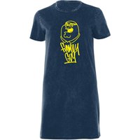 Family Guy Yellow Pete Women's Shirt Dress - Navy Acid Wash - X - Navy Acid Wash