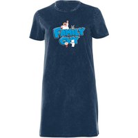 Family Guy Character Logo Women's Shirt Dress - Navy Acid Wash - X - Navy Acid Wash