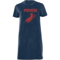 Predator Arm Blades Women's Shirt Dress - Navy Acid Wash - X - Navy Acid Wash