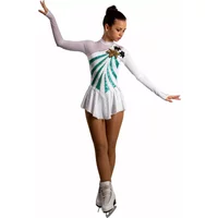 SGmoda Figure Skating Dress Style: A White Green
