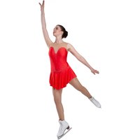 Figure Skating Dress Style A Red Italian Fabric, Handmade