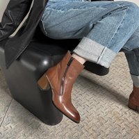 CHIKO Corliss Round Toe Block Heels Ankle Boots