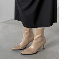 CHIKO Crystal Pointy Toe Kitten Heels Ankle Boots
