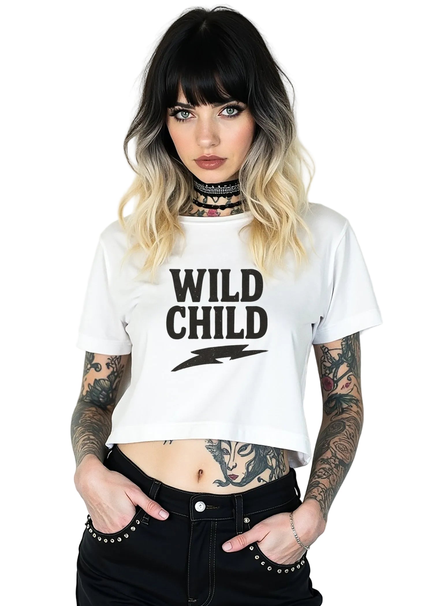 Wild Child Festival Crop Top - White