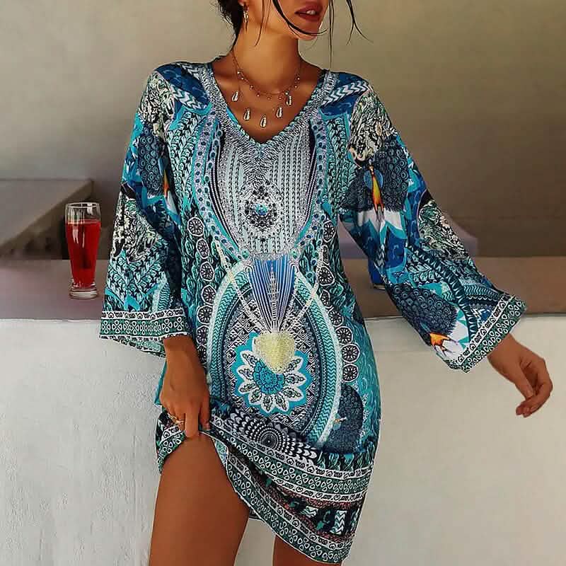Women's Boho Mini Dress -