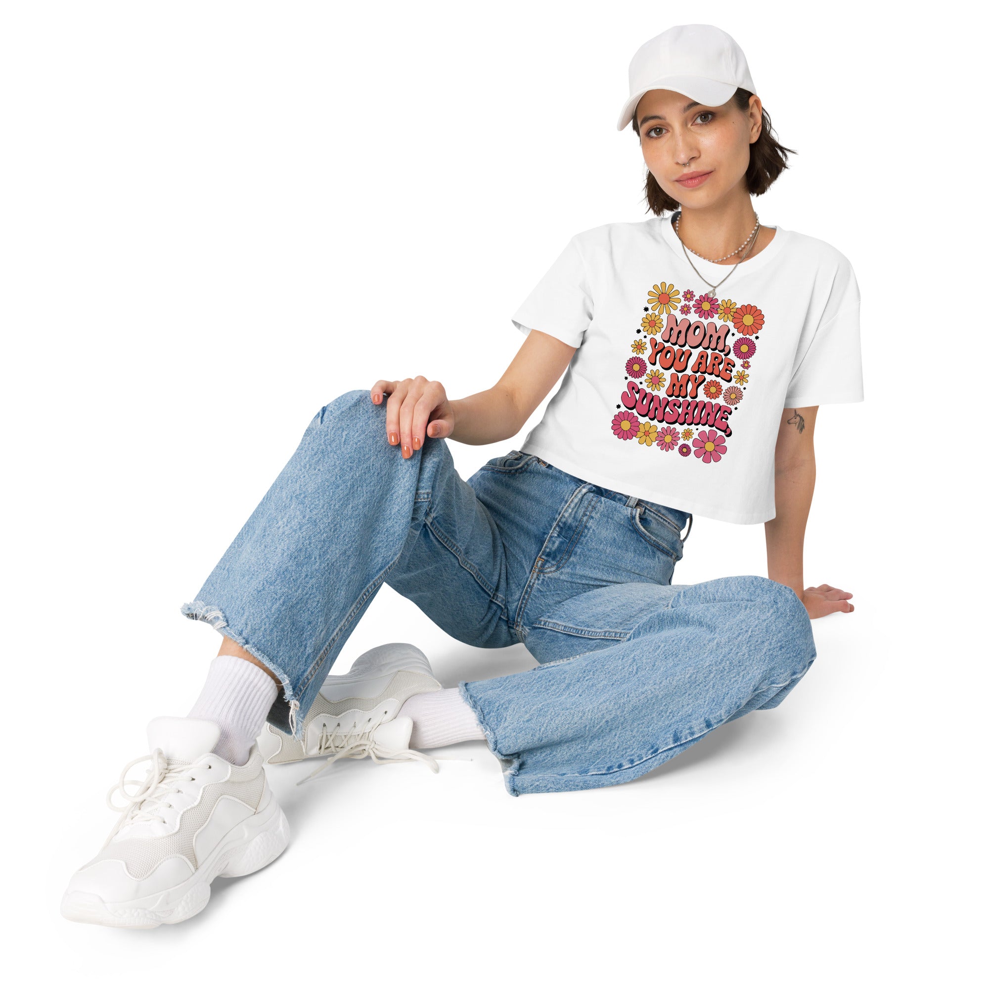 Floral Sunshine Crop Top Perfect Gift for Mom