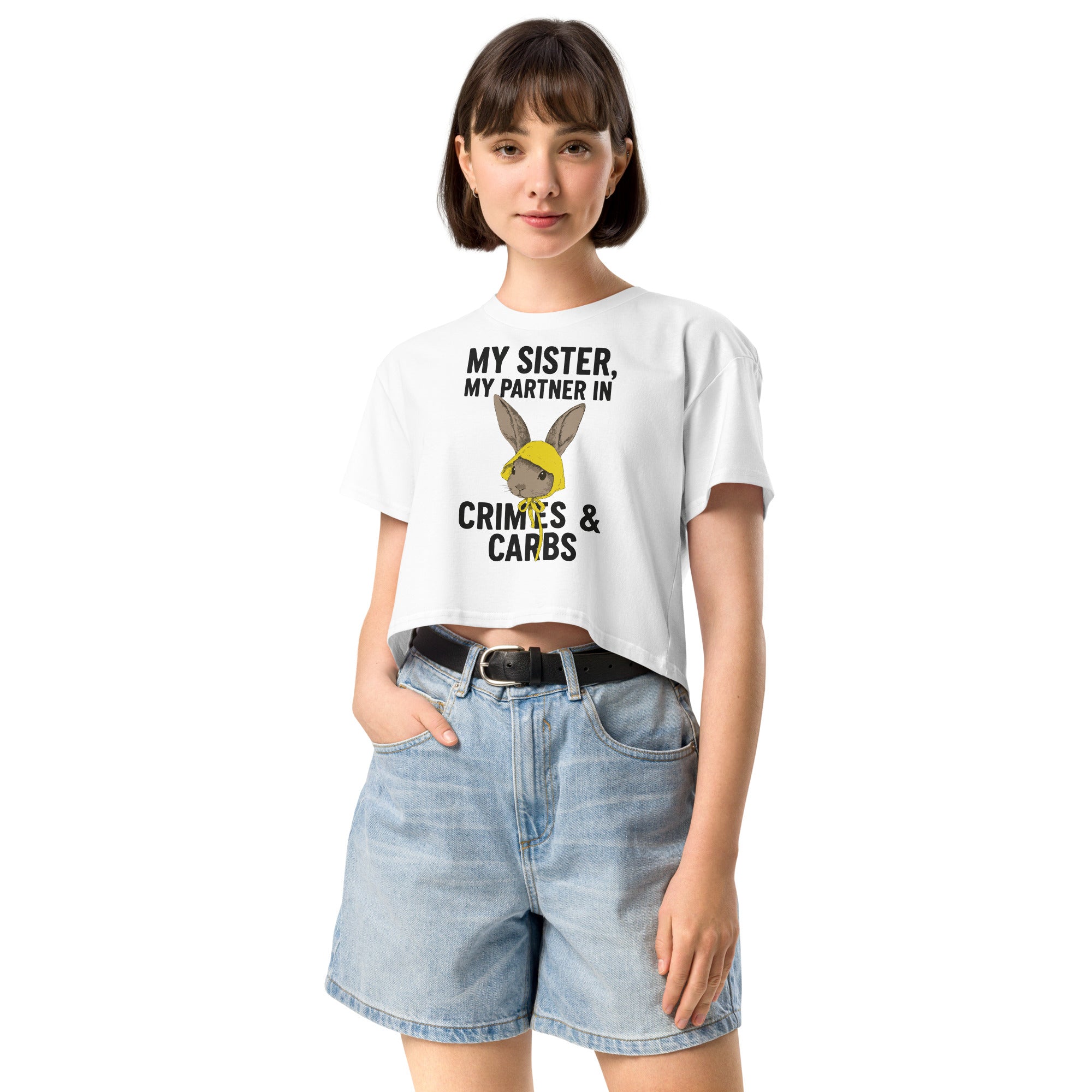 Women’s Crop Top Sister Crimes & Carbs Design
