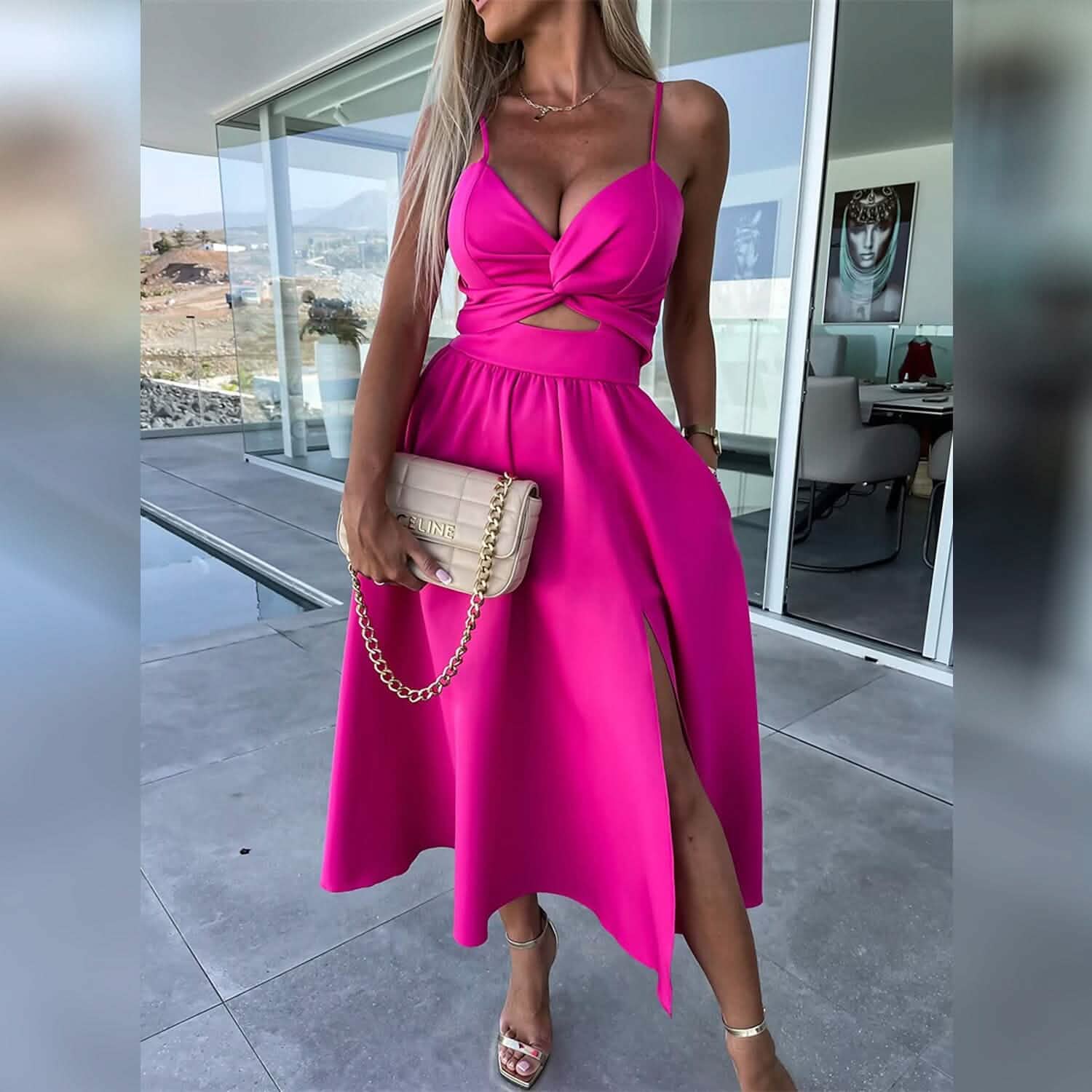Women‘s Split Cut Out Midi Dress