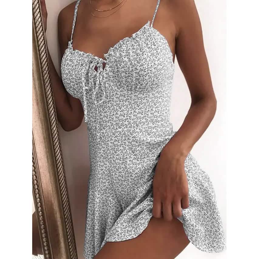 Women's Sundress Short Mini Dress - Gray XXXX