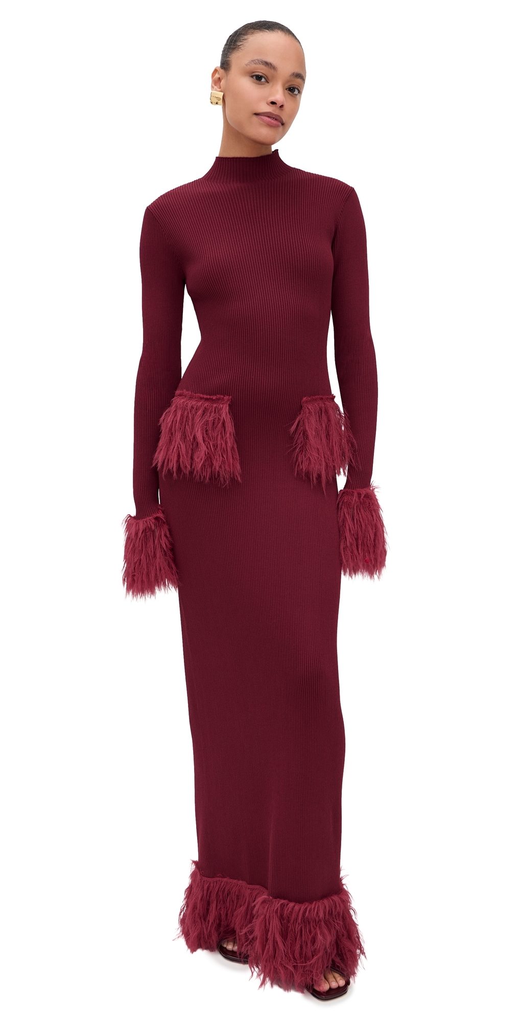 Yellow the Label Milli Knit Dress Burgundy
